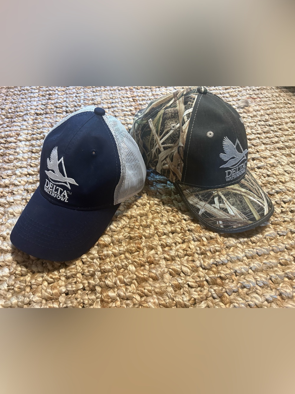 Delta Waterfowl Navy and Camo Caps